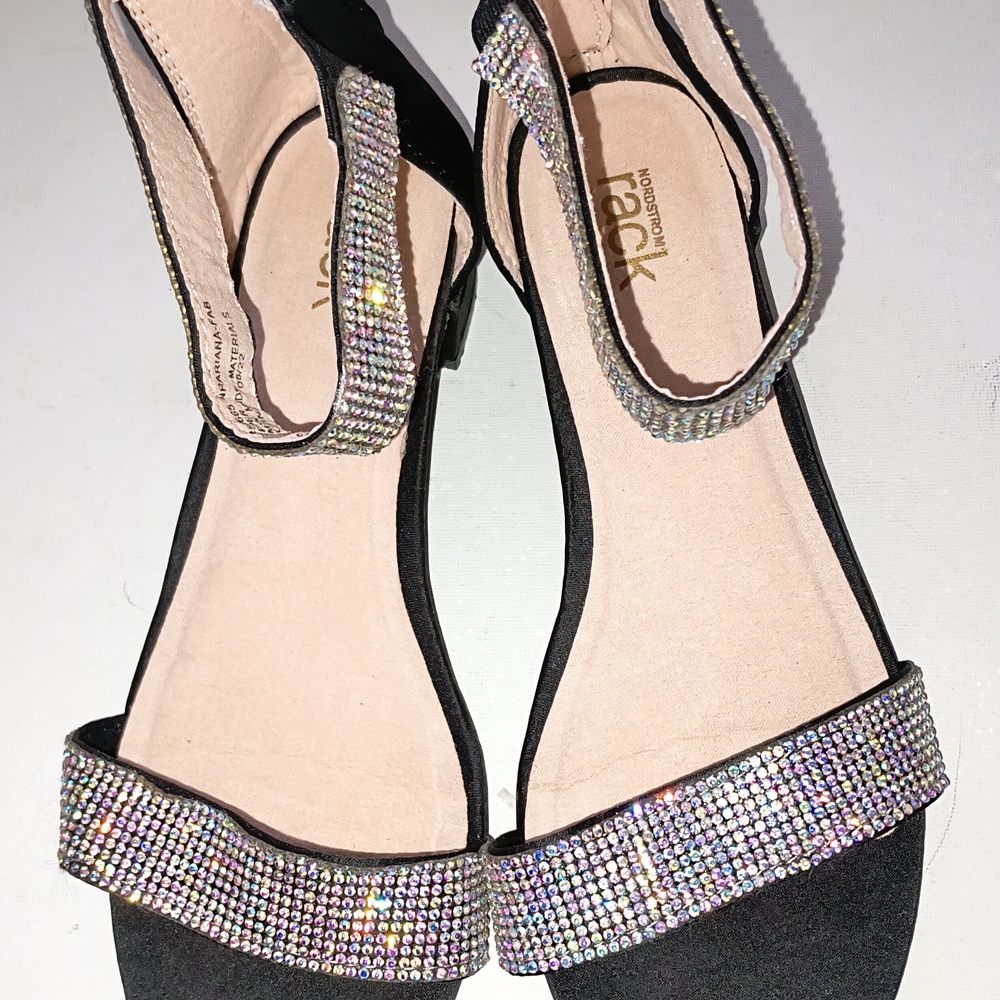 Nordstrom Rack Black Rhinestone Sandals